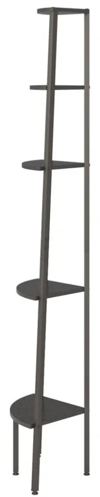 5 szintes fekete sarokpolc 45,5 x 31,5 x 180 cm