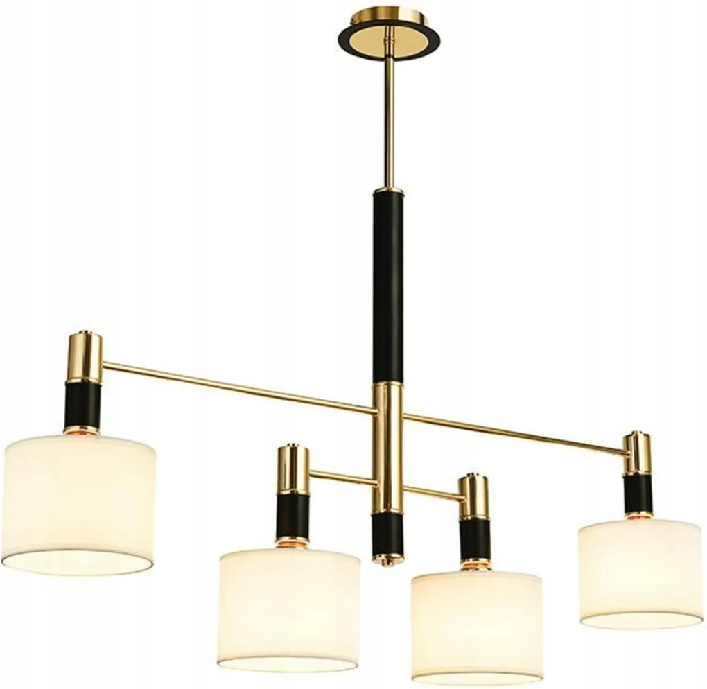 Aca Lighting függeszték 4XE14 arany/fekete fém fehér lámpaernyő D100XH8