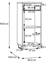 Fürdőszobai szekrény VENOM zöld/artisan tölgy