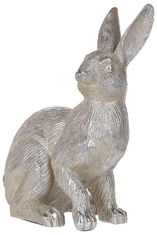 Nyúl Alakú Ezüst Dekorációs Figura 35 cm HOFFEN Beliani