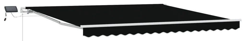 Kézi Behúzható Napellenző LED-del Fekete 400x300 cm