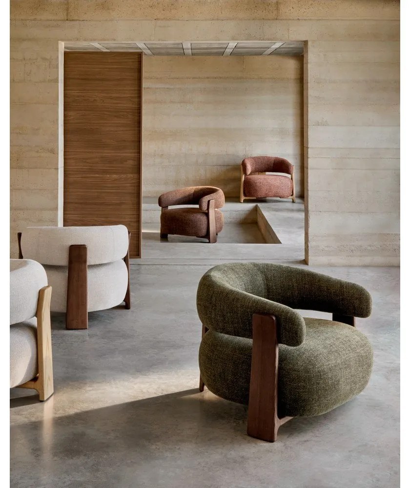 Zöld zsenília fotel Granite – Kave Home