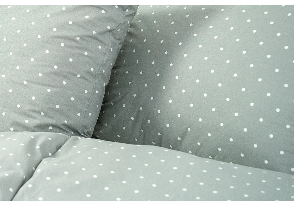 Stanex Krep lepedő szett Szürke pöttyös, 140 x 220 cm, 70 x 90 cm