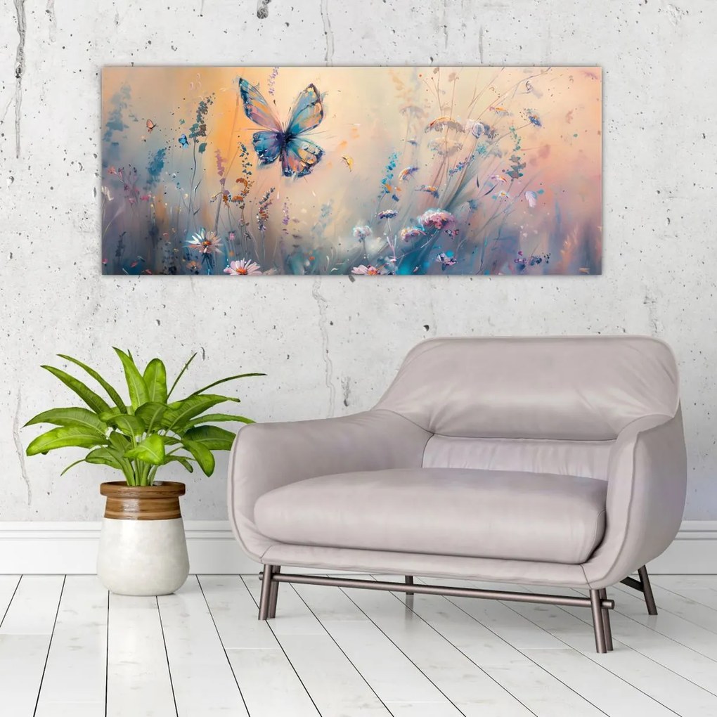 Kép - Rét pillangóval II (120x50 cm)