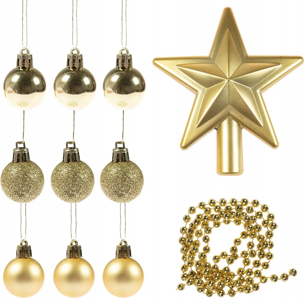 Karácsonyfadísz arany 11 db-os