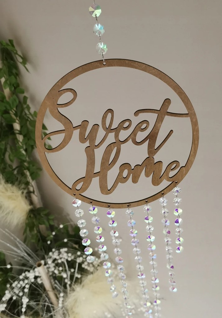 Sweet Home medál glamour dekoráció kristályokkal ajándék dekoráció 90cm