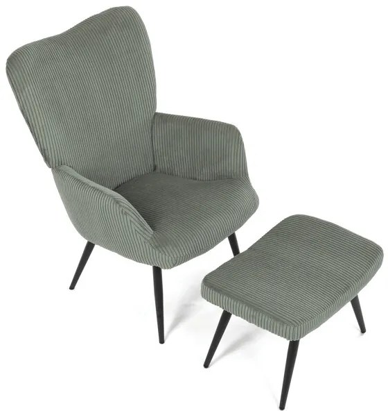 Zöld Corduroy Relax Fotel. AK-L7285 GRN6