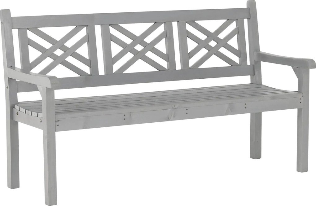 Fából készült kerti pad, szürke, 150 cm, FABLA