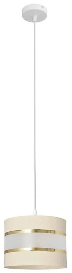 Csillár zsinóron HELEN 1xE27/15W/230V á. 20 cm krém/arany