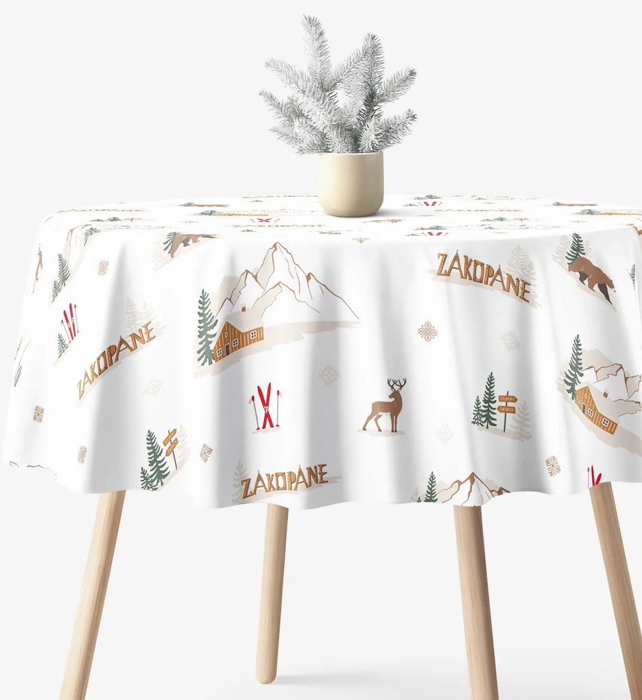 Goldea kör alakú pamut terítő - zakopane Ø 110 cm