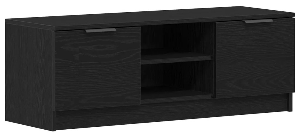 TV Szekrény Fekete Tölgy 102x35x36,5 cm Felépített Fa