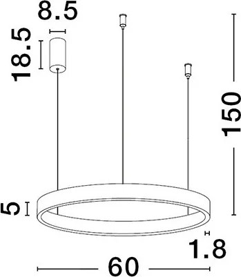 NOVALUCE 9345660 ELOWEN Modern Led Függesztett Lámpa LED IP20