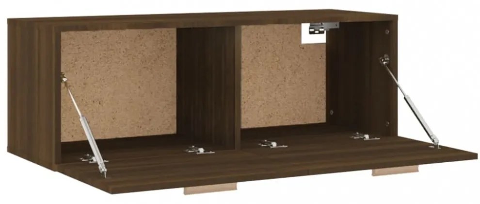 barna tölgy színű szerelt fa faliszekrény 100 x 36,5 x 35 cm