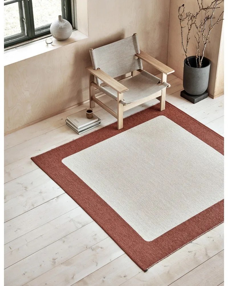 Téglavörös-krémszínű kültéri-beltéri szőnyeg 70x120 cm Ilda Brick – Pappelina