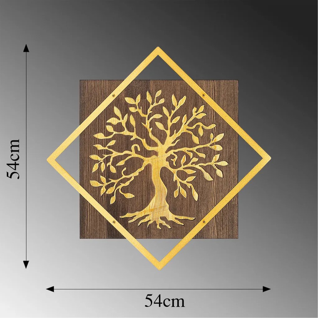 Tree v2 - Gold fa-fém faldekoráció