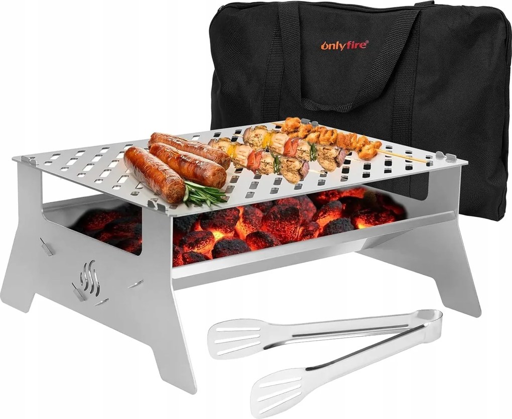 Onlyfire faszenes grillsütő rozsdamentes acél hordtáska