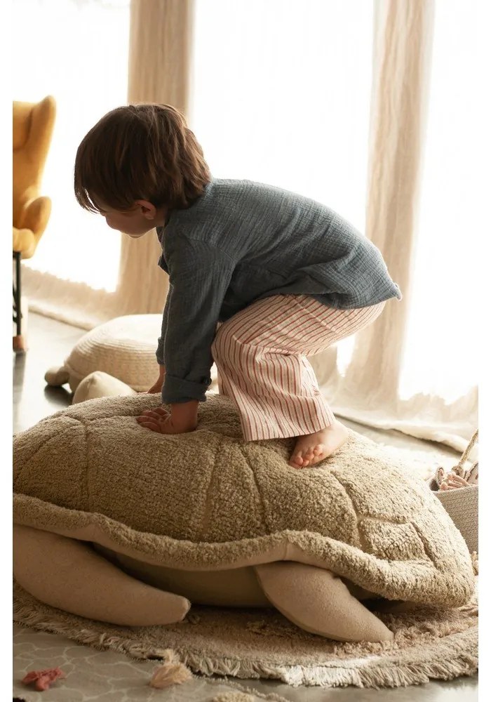 Zöld-krémszínű gyerek babzsákfotel Mrs. Turtle – Lorena Canals