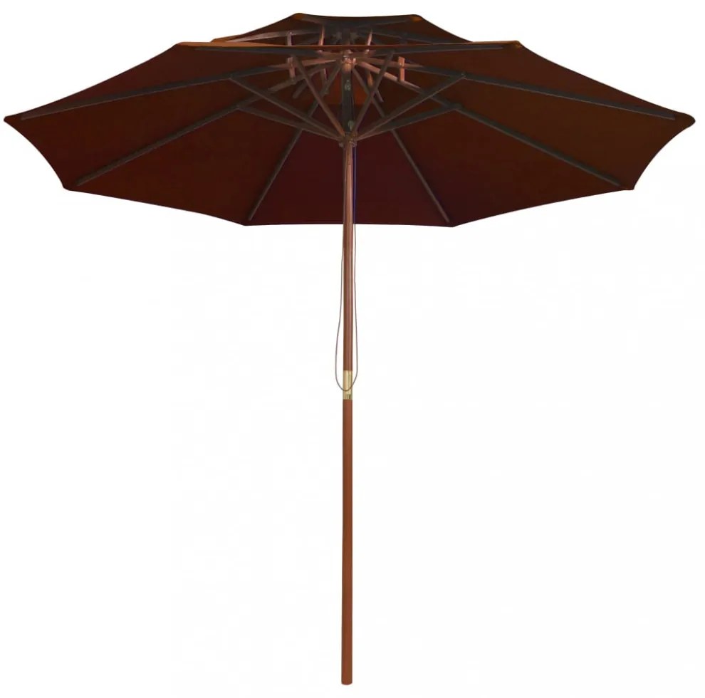 terrakotta kétszintes napernyő farúddal 270 cm