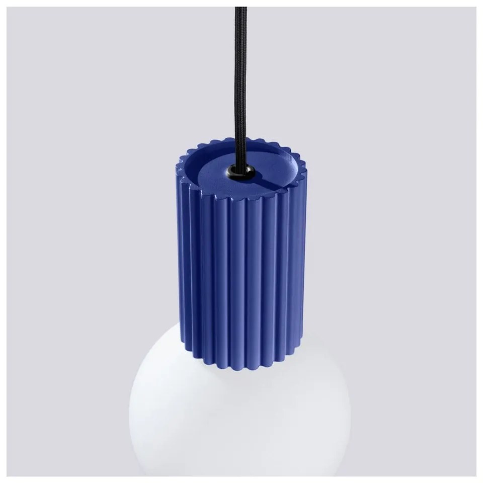 Sötétkék függőlámpa üveg búrával ø 12 cm Orbital – Sollux