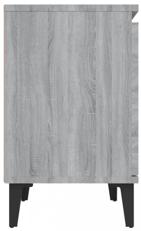 szürke sonoma színű éjjeliszekrény fém lábbal 40 x 30 x 50 cm