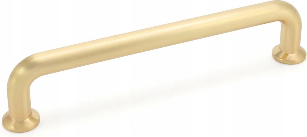 Bútorfogantyú Tubo Ovális Vékony Talpú 192 MM Szálcsiszolt Arany