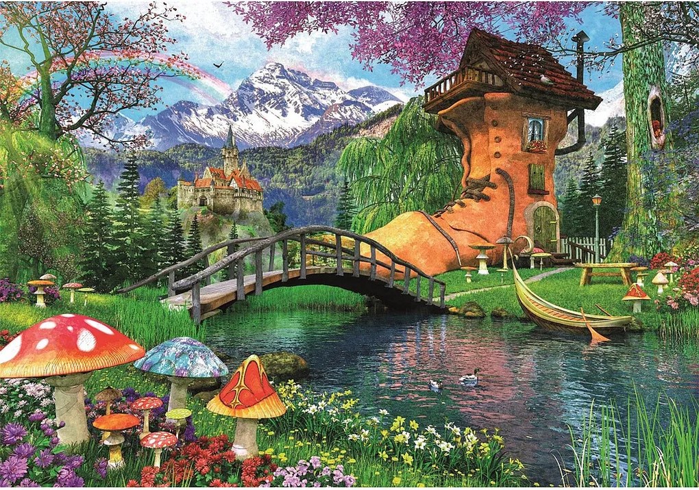 Mesebeli ház Old Shoe House 500 db-os Compact puzzle Clementoni