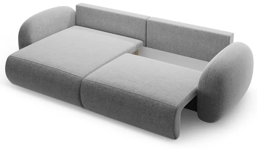 Világosszürke zsenília kinyitható-tárolóhelyes sarokkanapé Tonale – Cosmopolitan Design