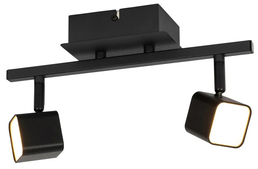 Modern mennyezeti lámpa fekete, LED-del 2-lámpás - Nola