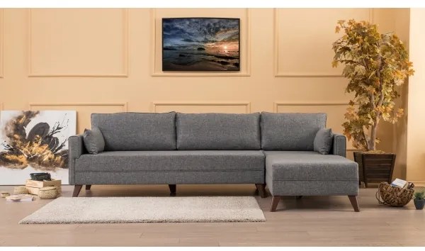 KORFU L-alakú sarokkanapé, jobb oldali, szürke