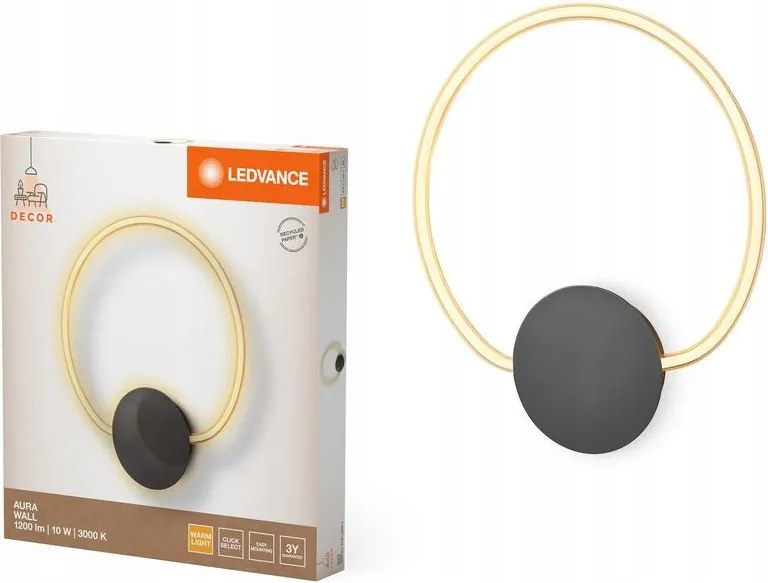 Led Mennyezeti Lámpa Falra szerelhető 10W 800lm Cct Dekoratív Aura Ledvance