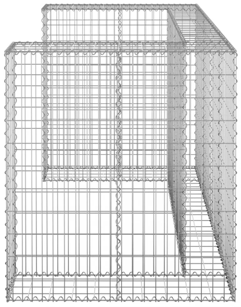 horganyzott acél gabionfal szemeteskukákhoz 180 x 100 x 110 cm
