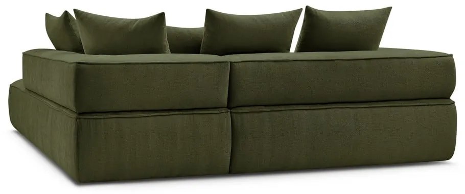 Zöld zsenília sarokkanapé (jobb oldali-L alakú) Whesley – Bobochic Paris