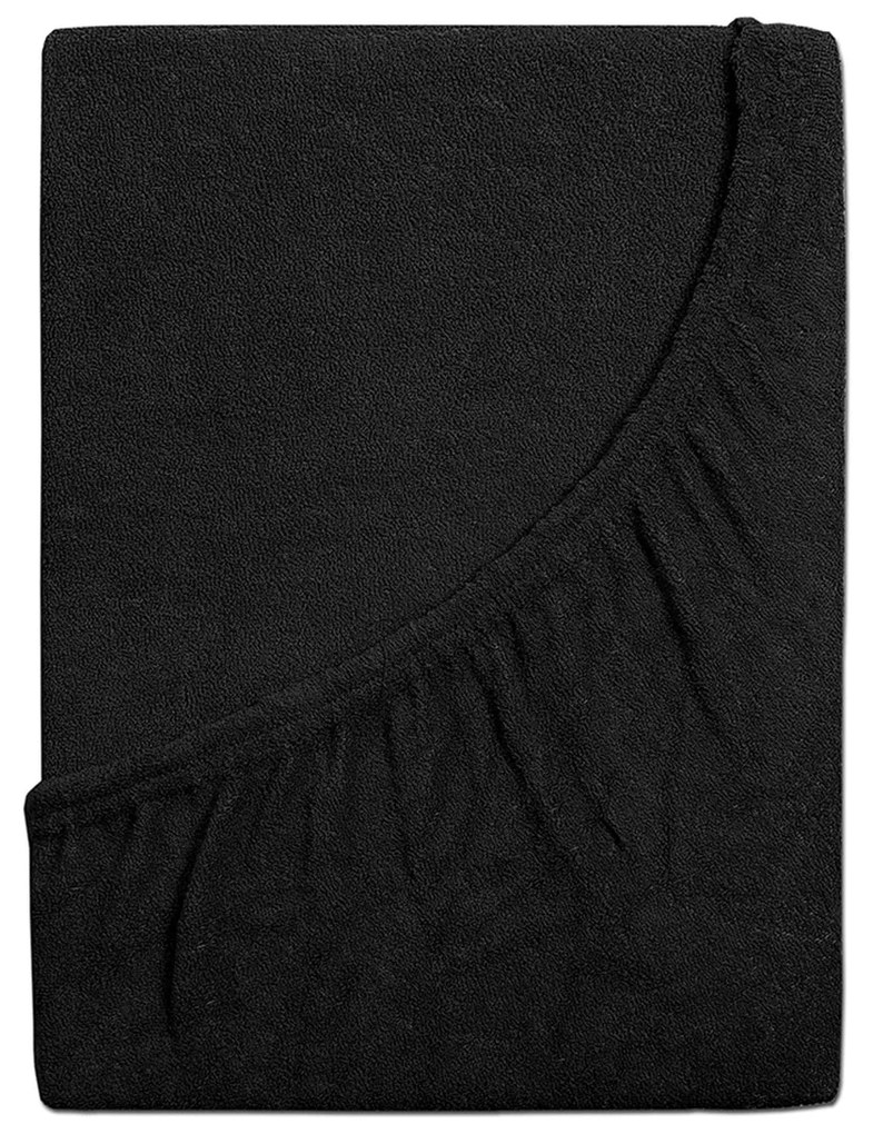 4Home Perfect frottír lepedő fekete, 180 x 200 cm, 180 x 200 cm