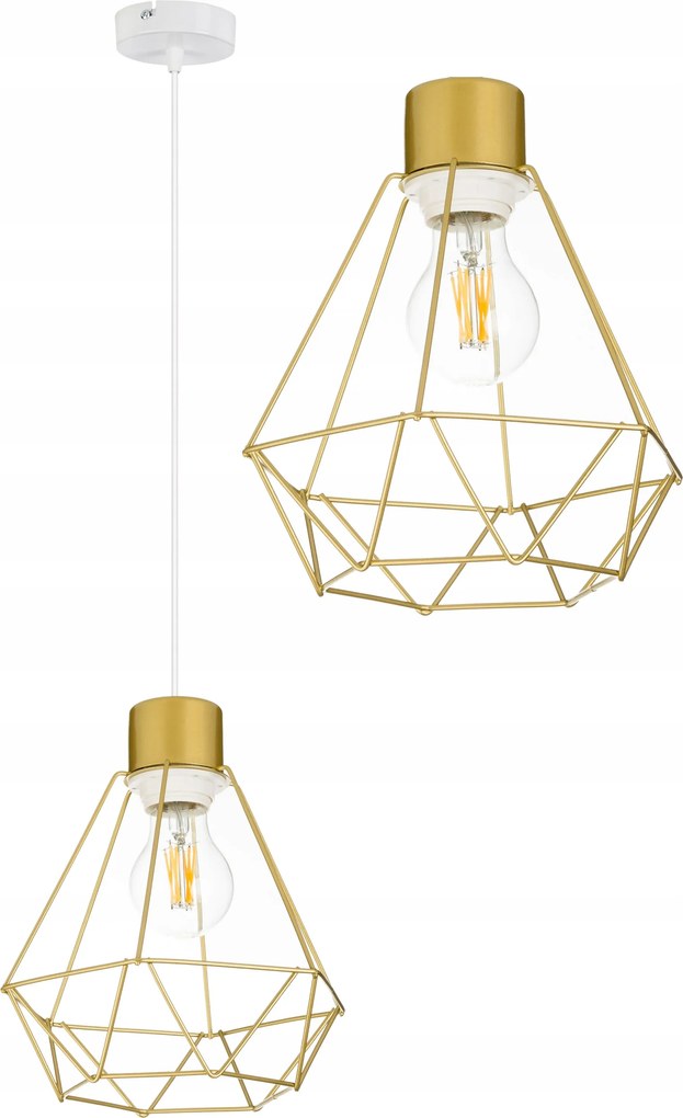 Mennyezeti Lámpa Függő Túlnyúlás csillár drót arany 1