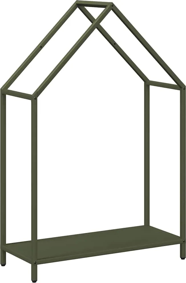 vidaXL olívazöld hidegen hengerelt acél tűzifatároló 60x25x90 cm