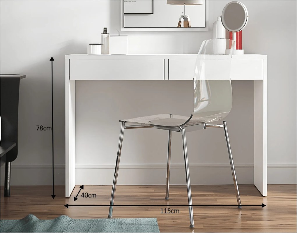 Modern fésülködő asztal, VIOLET, fehér