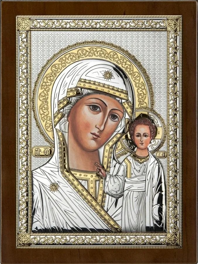 Gravírozás Vászonkép Kazany Szűzanya 10 x 12 cm ikon Esküvői ajándéktárgy