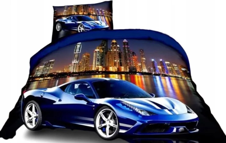 Ágyneműhuzat Kék autó 135x200 2 részes