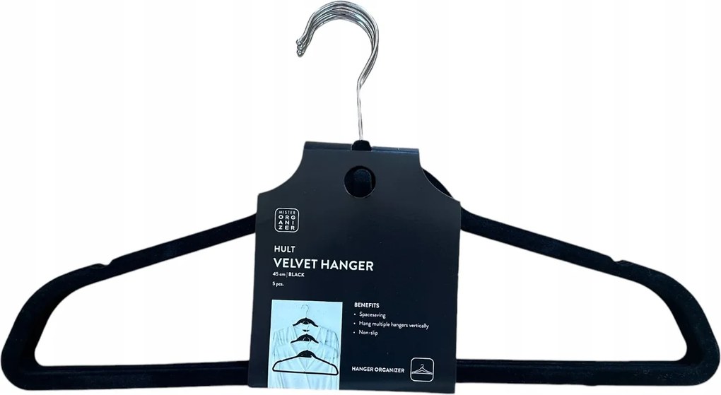 10 x Hult fekete velúr akasztó