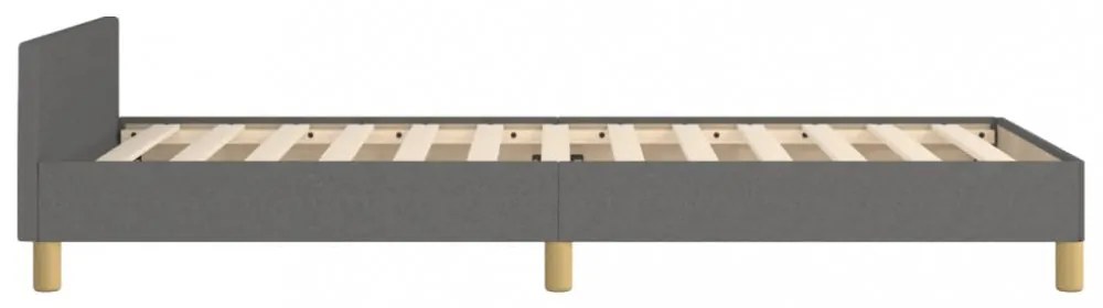 sötétszürke szövet ágykeret matrac nélkül 80x200 cm