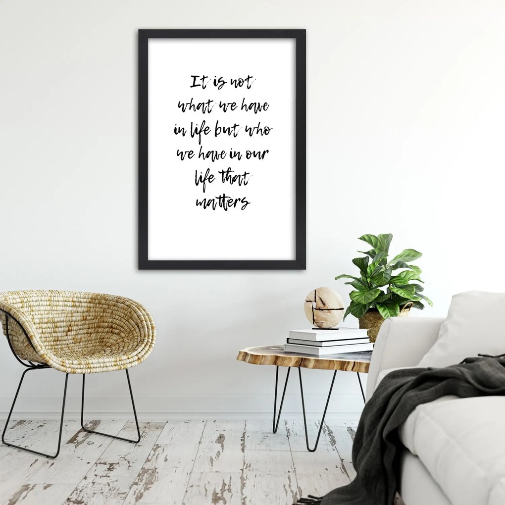Gario Poszter Nem az számít, hogy mi van az életünkben, hanem az, hogy kik vannak az életünkben A keret színe: Fekete, Méret: 60 x 90 cm