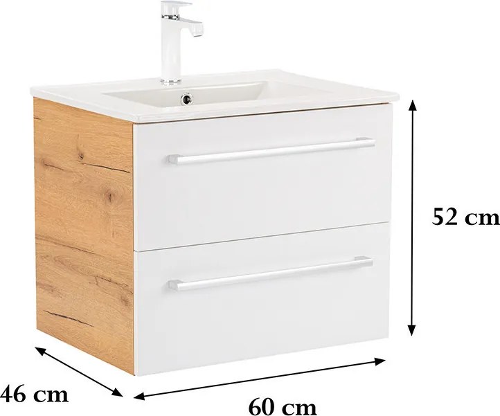 Vario Clam 60 Fürdőszoba alsó szekrény mosdóval