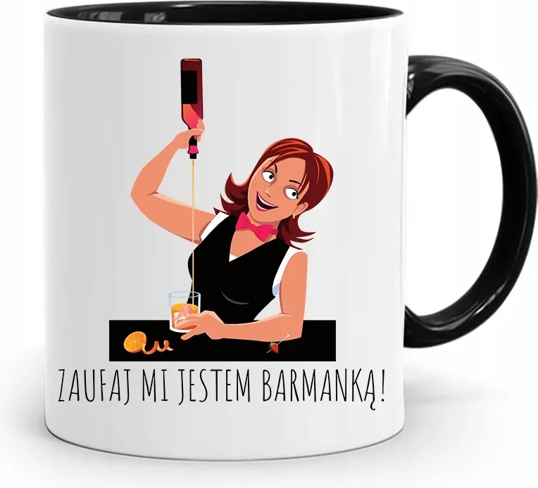 Fekete Csapos Bögre Bízz Bennem Csapos Vagyok! fényképes nyomattal