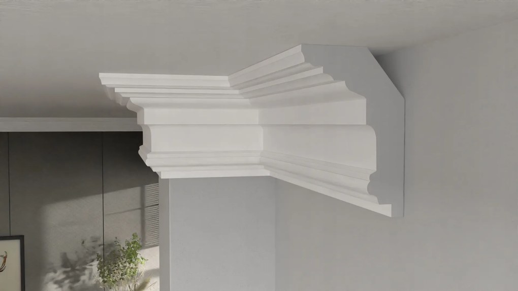 Mennyezeti díszléc DLP30 7cm x 5cm párkány stukkó Xps Decorem