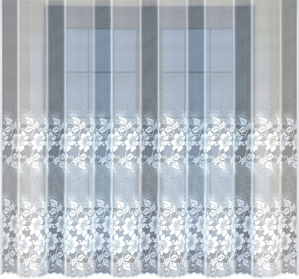 Függöny készre varrt zsakárd klasszikus szalaggal, 250x200 cm, fehér, 250-es minta