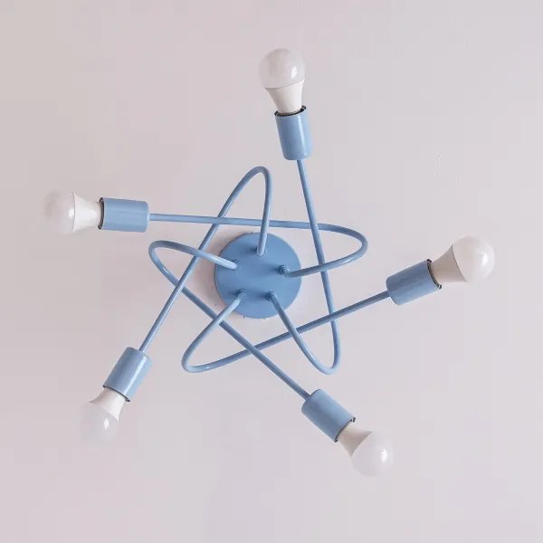 Felületre szerelhető mennyezeti csillár OXFORD 5xE27/15W/230V kék