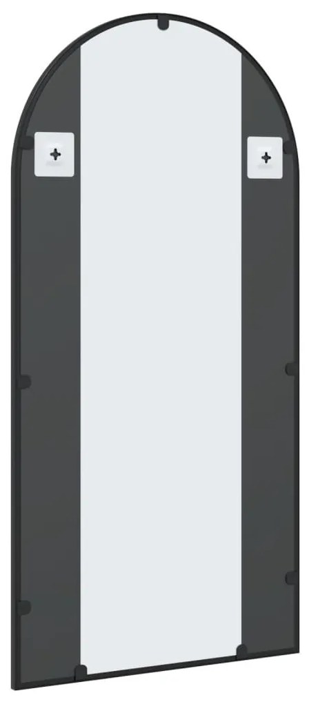 fekete ívelt vas fali tükör 50 x 100 cm