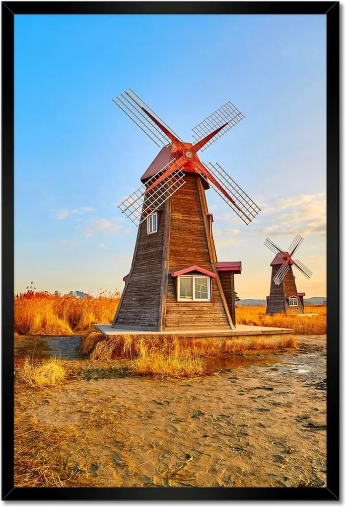 Poszterek keretben 40x60 Fa szélmalom Tájképek