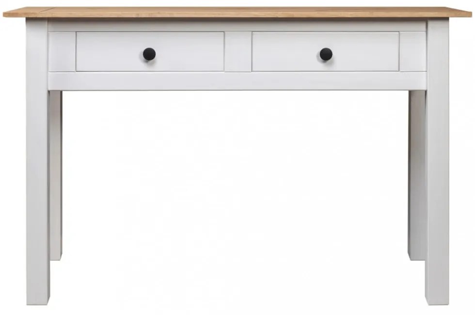 fehér tömör fenyőfa panama konzolasztal 110 x 40 x 72 cm