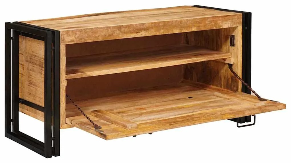 Cipőszekrény polcokkal Barna 90 x 38 x 45 cm tömör mangófa